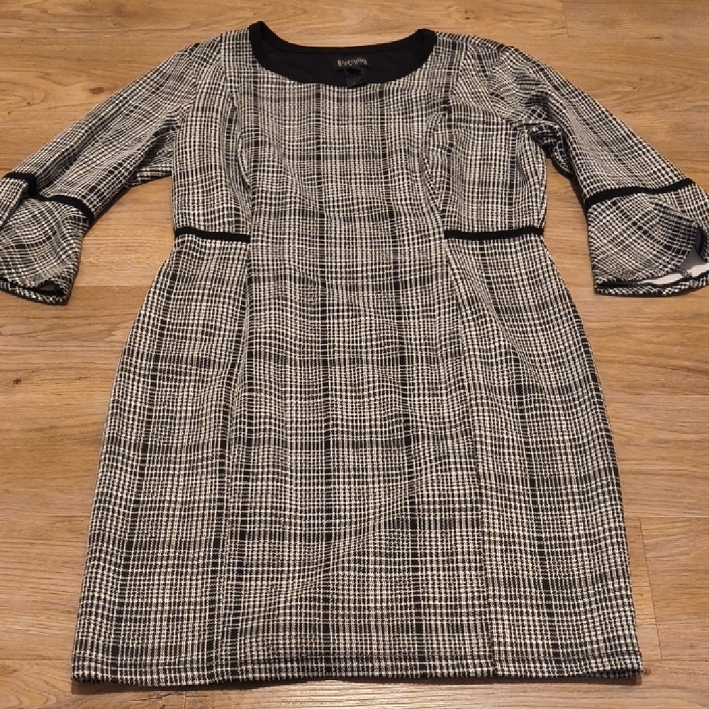 Enfocus Studio Black and White Plaid Dress